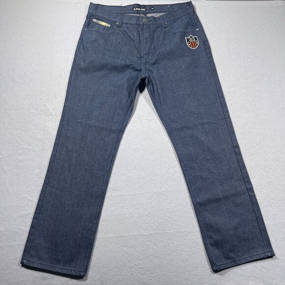 VTG‎ Red Ape Jeans Men 36x32 Wide Leg Embroidered Pocket Baggy Hip Hop Raw Denim - Picture 3 of 12